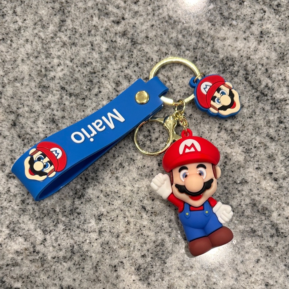 Nintendo Super Mario Keychain with Blue Strap